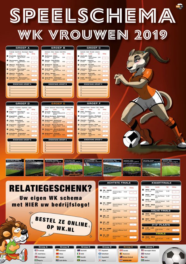 WK speelschema kalender